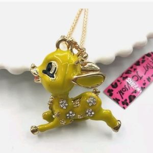 New yellow deer necklace